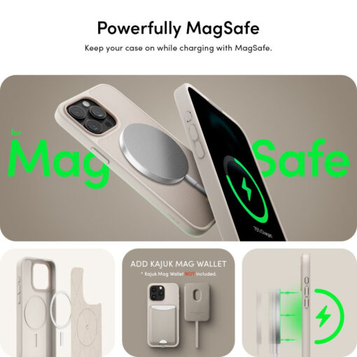 iPhone 15 PRO MAX umbris Spigen Cyrill Kajuk Mag MagSafe oko nahast taguse ja silikoonist raamiga bee 11